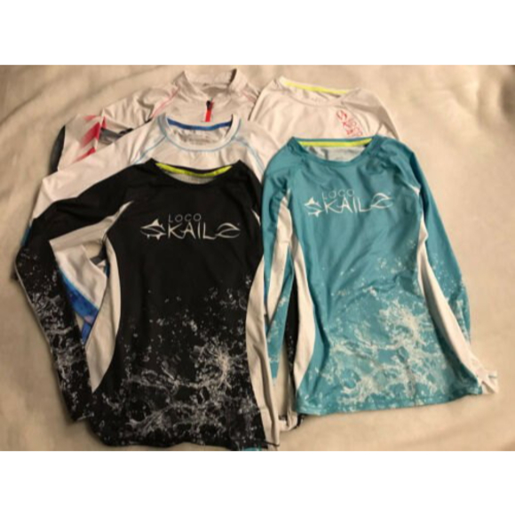 Lot of Five-Loco Skailz Kid’s/Teen's Long Sleeve Rash Guard/Swim/Fishing XS